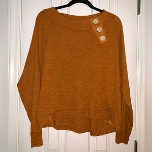 We The Free Don’t Forget Me Long Sleeve Oversized Top Fall Color Cedar Orange Sm